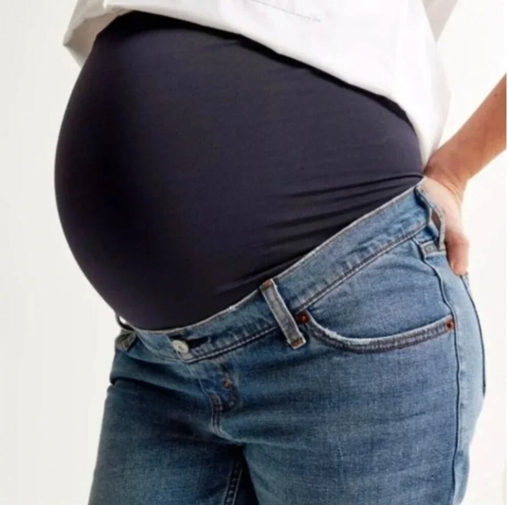 Abercrombie & Fitch The Ankle Straight Maternity Jeans Light Wash 28